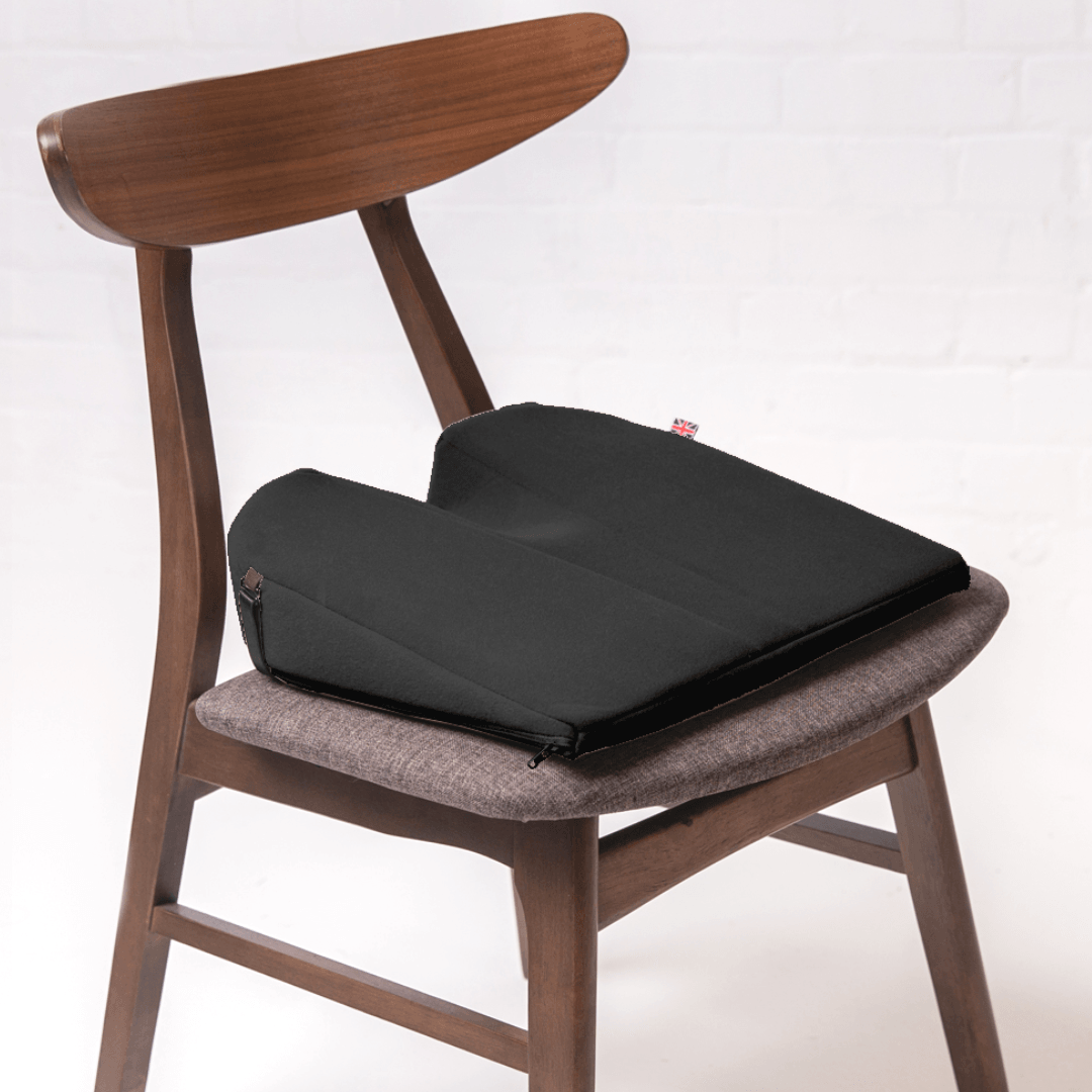 11° Degree Sitting Wedge (3¾") Coccyx Cut Out Seat Cushion Black Seat Cushion 