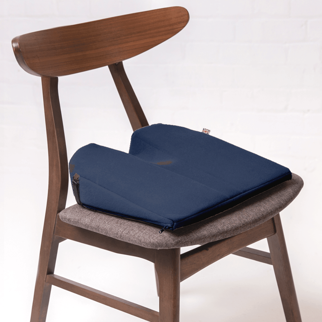 11° Degree Sitting Wedge (3¾") Coccyx Cut Out Seat Cushion Blue Seat Cushion 