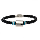 Manchester City FC Leather Bracelet with Colour Rings & Club Crest