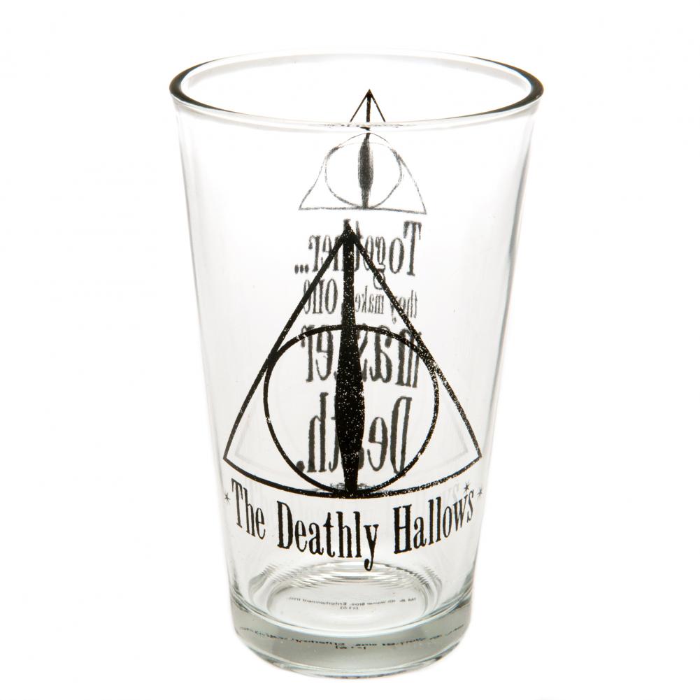 Harry Potter Large Glass Deathly Hallows - Officially licensed merchandise.