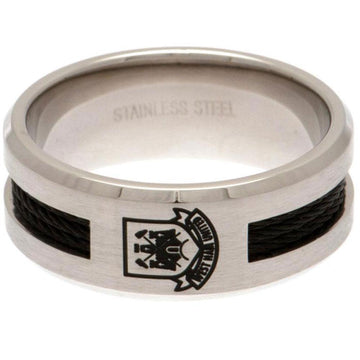 West Ham United FC Black Inlay Ring Medium CT - Officially licensed merchandise.