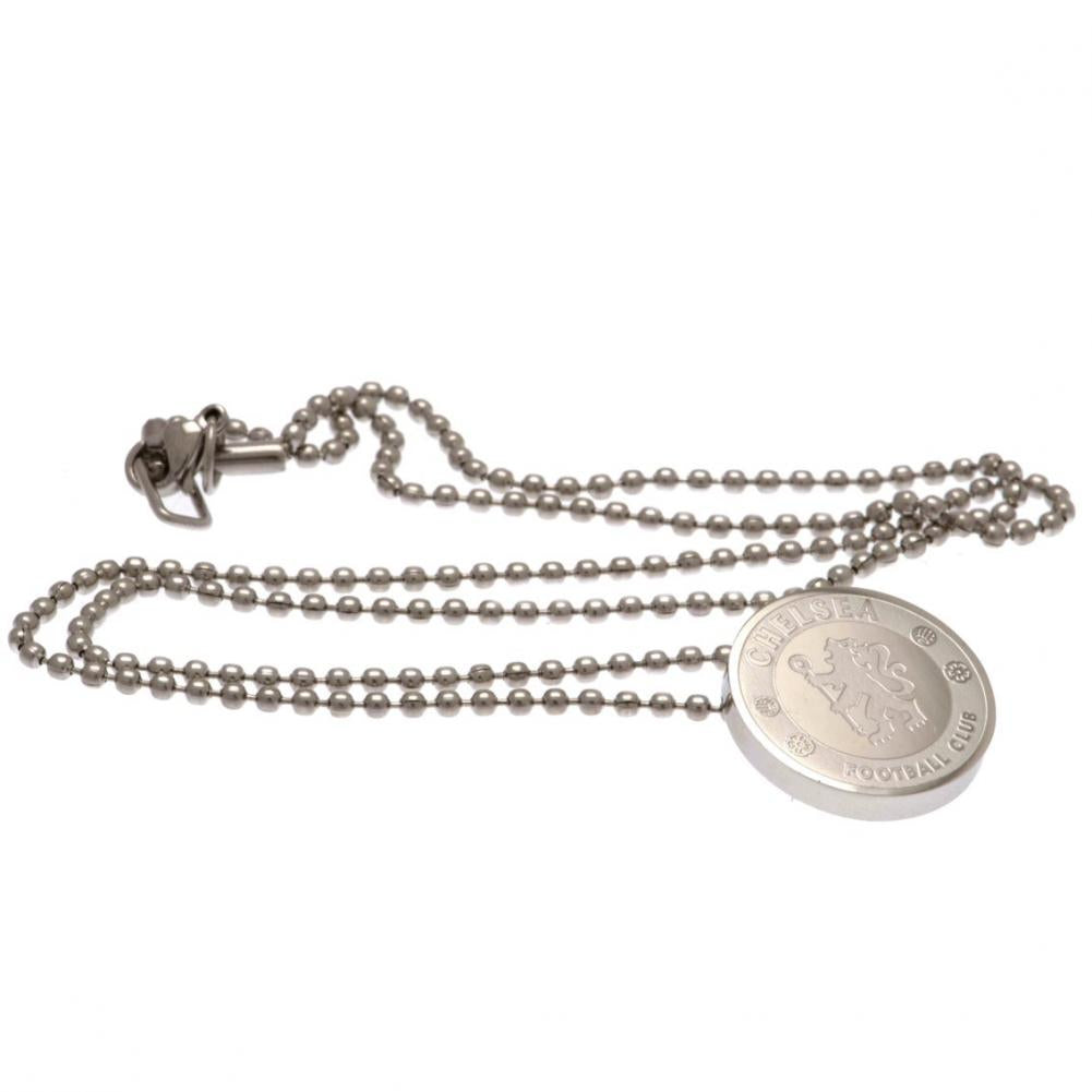 Chelsea FC Stainless Steel Pendant & Chain featuring the iconic club crest for dedicated football fans.