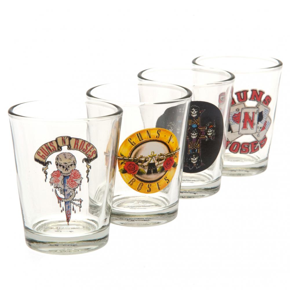 Guns N Roses 4pk Shot Glass Set - Officially licensed merchandise.