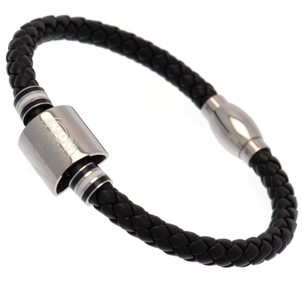 Scottish FA Colour Ring Leather Bracelet - Officially licensed merchandise.