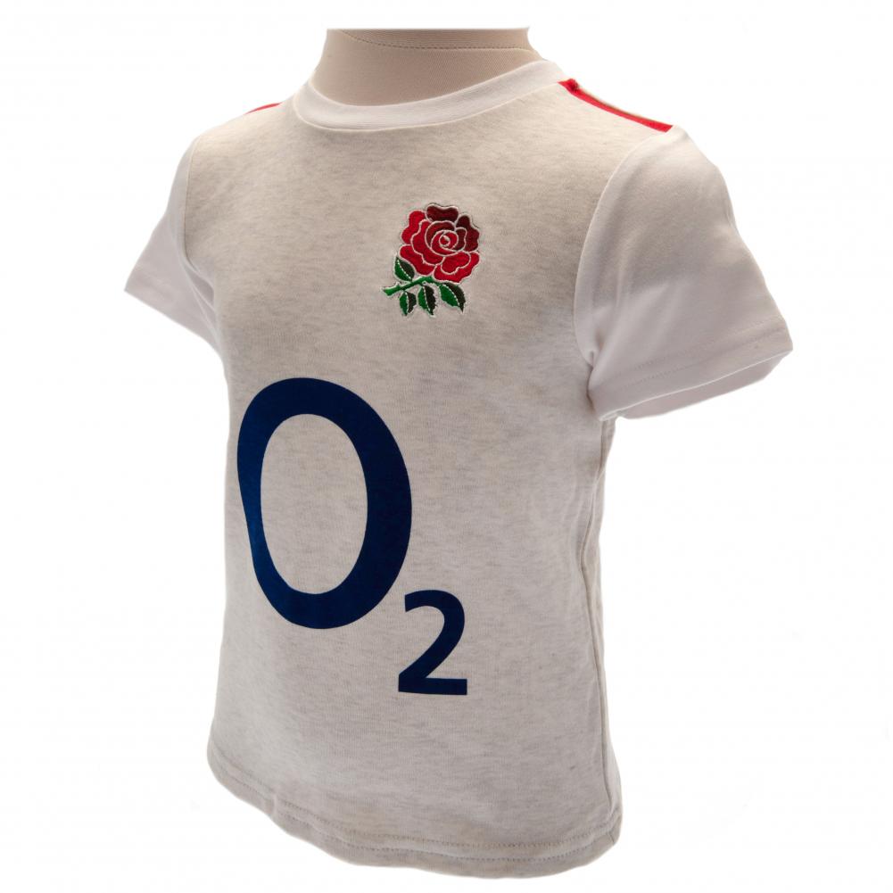 England RFU Shirt & Short Set 9/12 mths GR - Officially licensed merchandise.
