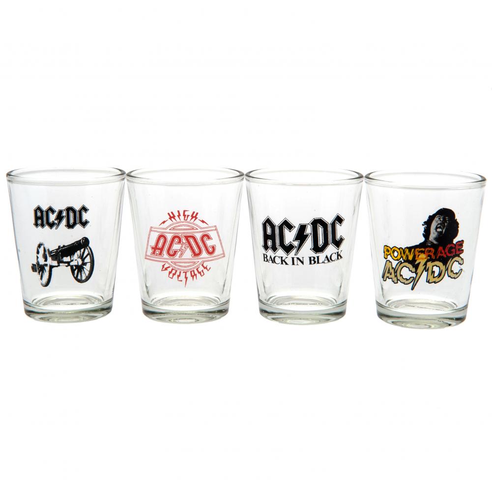 AC/DC 4pk Shot Glass Set - Officially licensed merchandise.