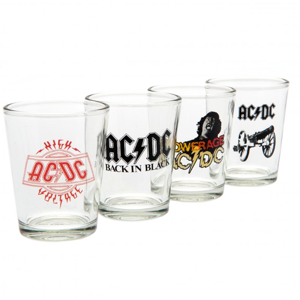 AC/DC 4pk Shot Glass Set - Officially licensed merchandise.