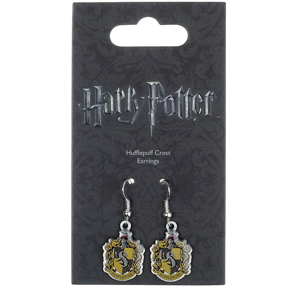 Harry Potter Silver Plated Earrings Hufflepuff - Officially licensed merchandise.