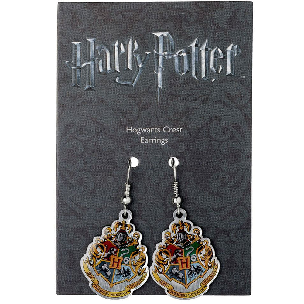 Harry Potter Silver Plated Earrings Hogwarts - Officially licensed merchandise.