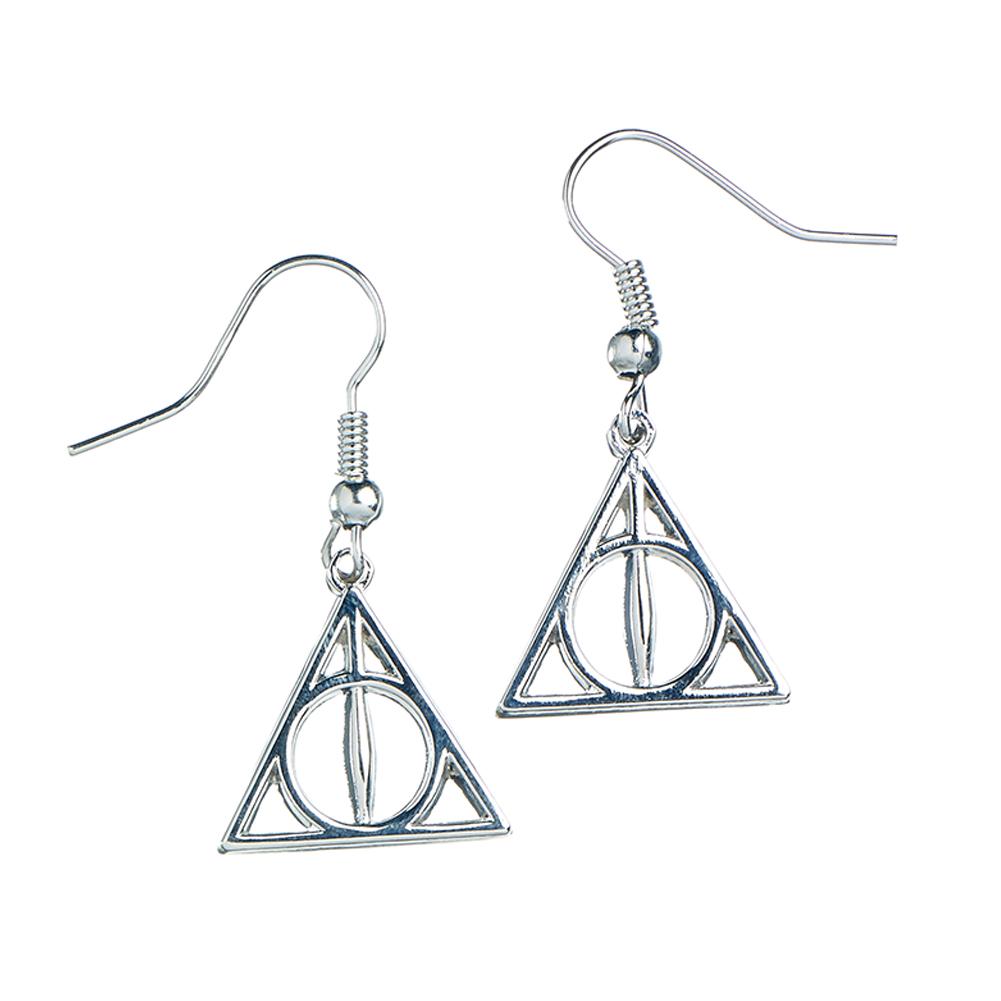 Harry Potter Silver Plated Earrings Deathly Hallows - Officially licensed merchandise.