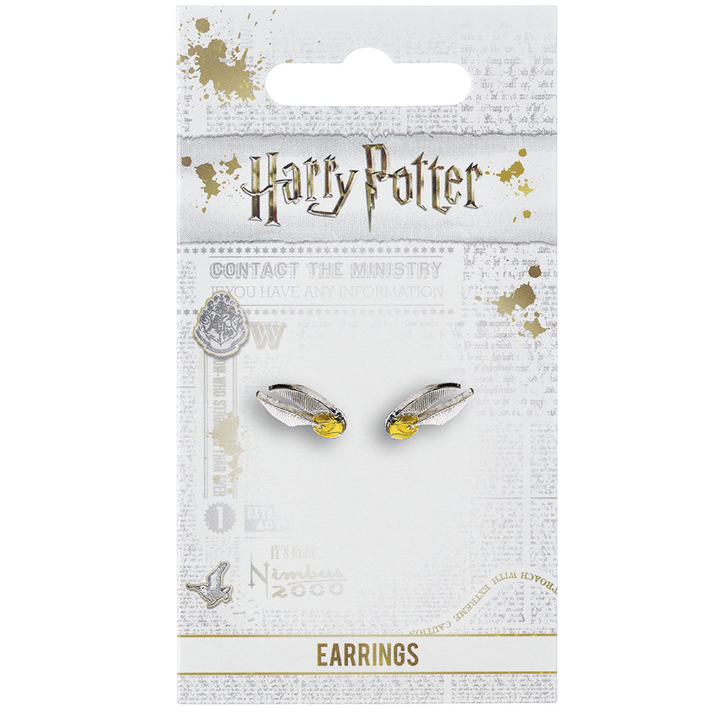 Harry Potter Silver Plated Earrings Golden Snitch - Officially licensed merchandise.