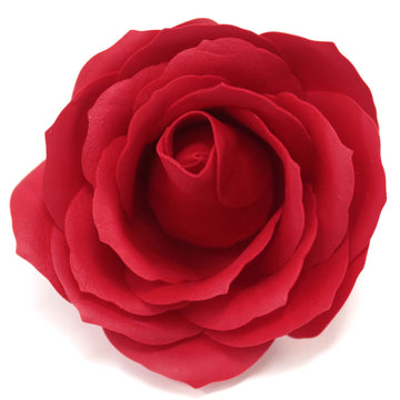 Craft Soap Flowers - Lrg Rose - Red