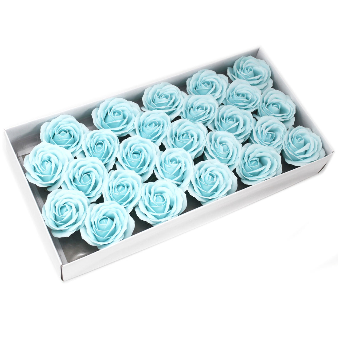 Craft Soap Flowers - Lrg Rose - Baby Blue x 10 pcs