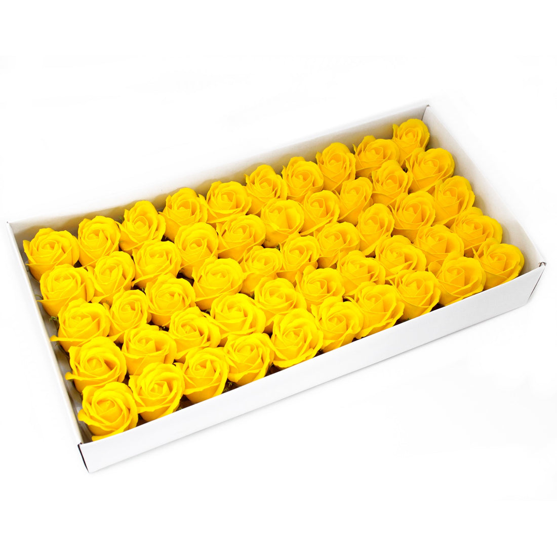 Craft Soap Flowers - Med Rose - Yellow x 10 pcs