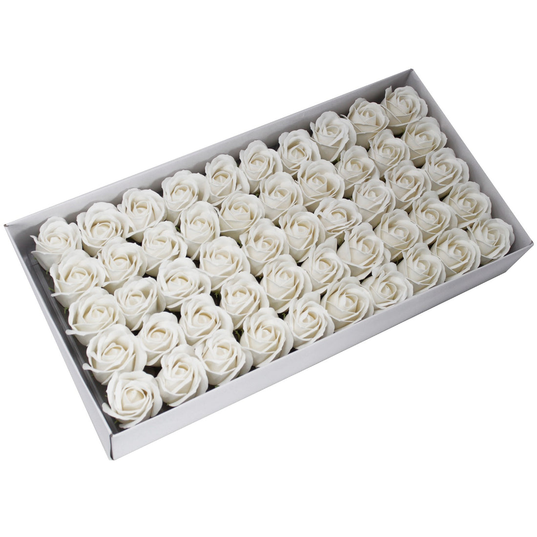 Craft Soap Flowers - Med Rose - White x 10 pcs