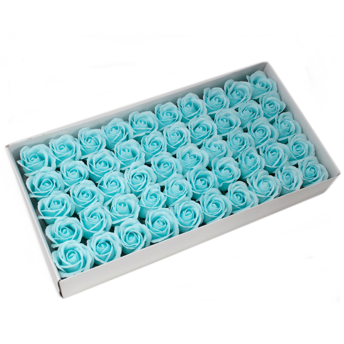 Craft Soap Flowers - Med Rose - Baby Blue x 10 pcs