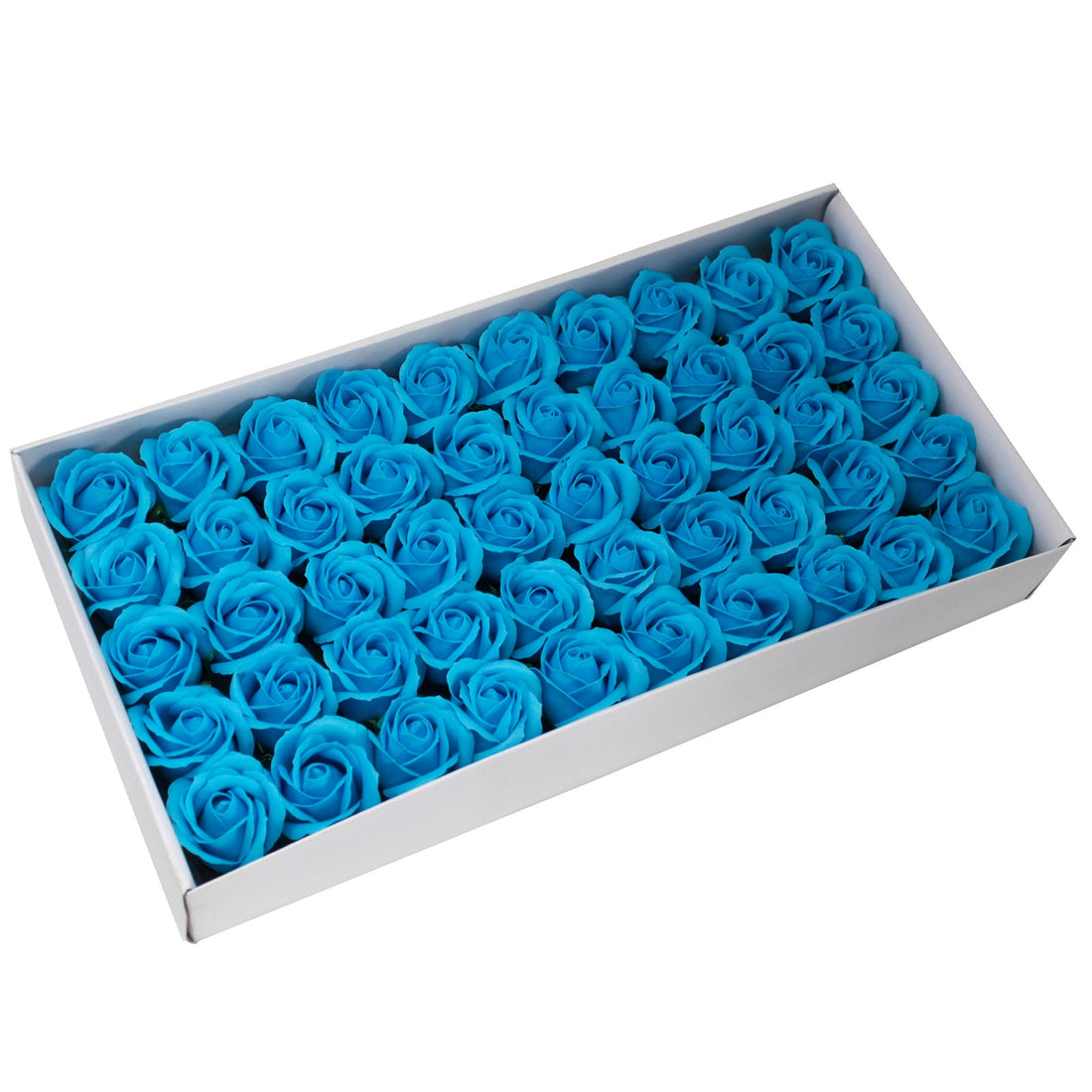 Craft Soap Flowers - Med Rose - Sky Blue x 10 pcs