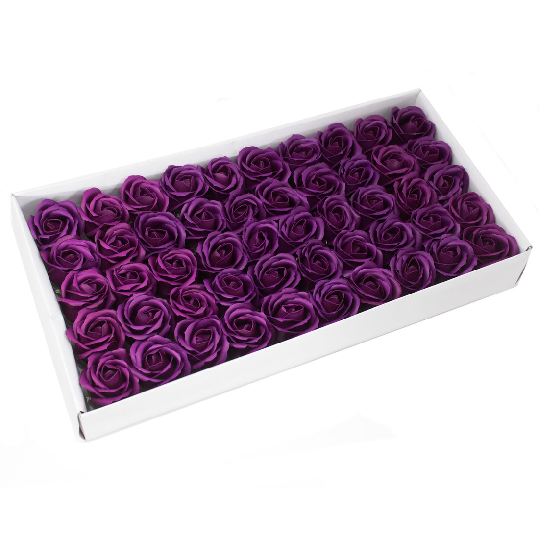 Craft Soap Flowers - Med Rose - Deep Violet x 10 pcs