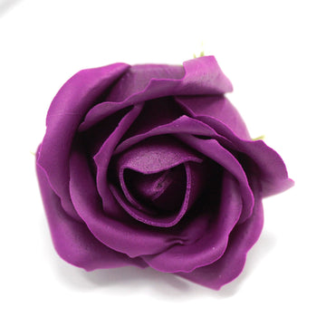 Craft Soap Flowers - Med Rose - Deep Violet x 10 pcs