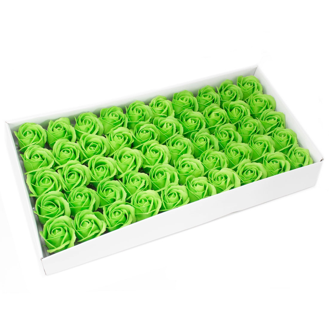 Craft Soap Flowers - Med Rose - Green x 10 pcs