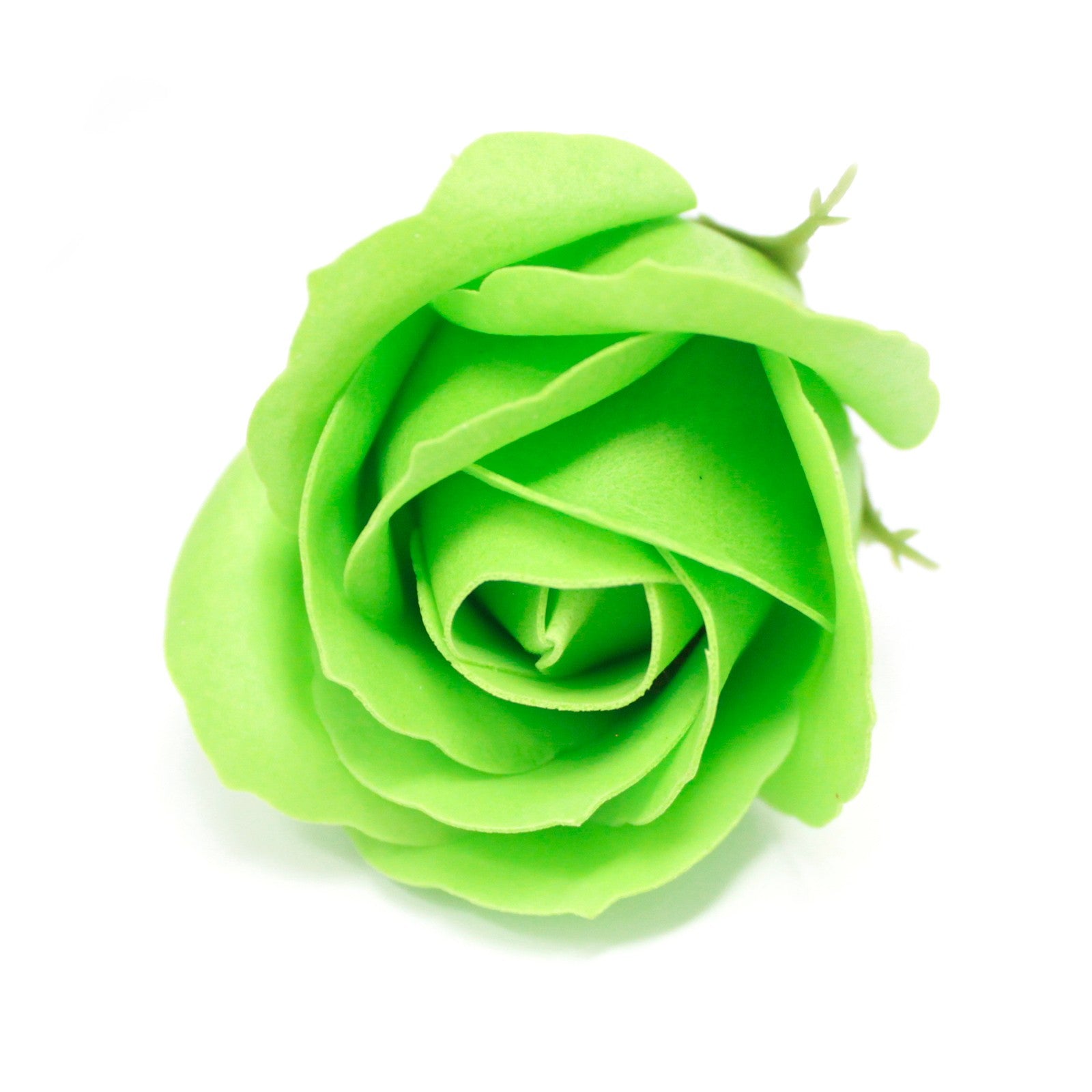 Craft Soap Flowers - Med Rose - Green x 10 pcs