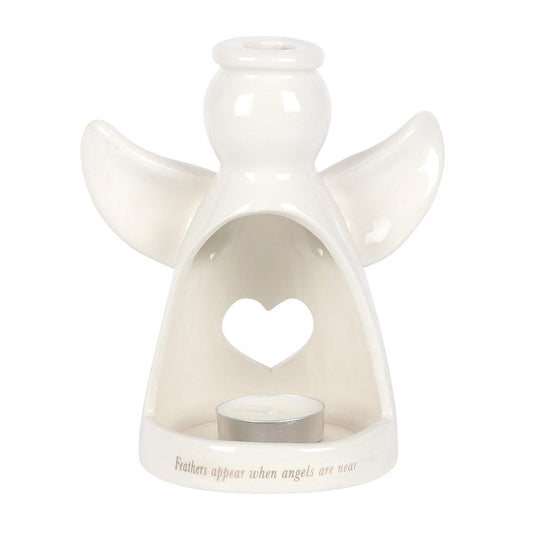 15cm Feathers Appear Angel Tealight Holder - £12.99 - Candle Holders 
