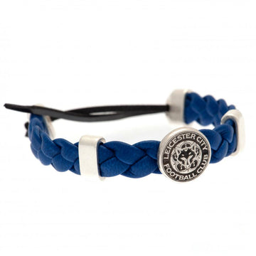 Leicester City FC Adjustable PU Slider Bracelet with Zamak Crest