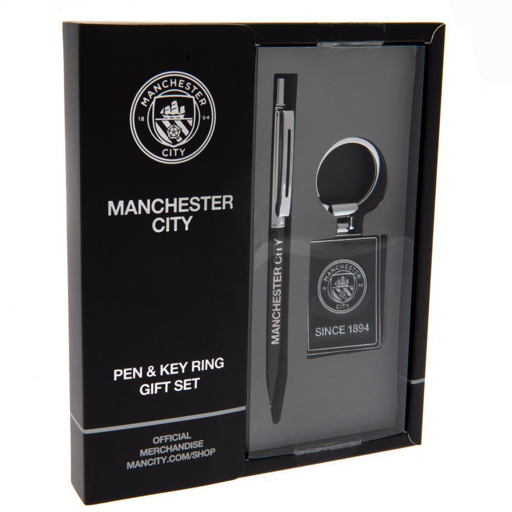 Manchester City FC Pen & Keyring Set - Officially licensed merchandise.