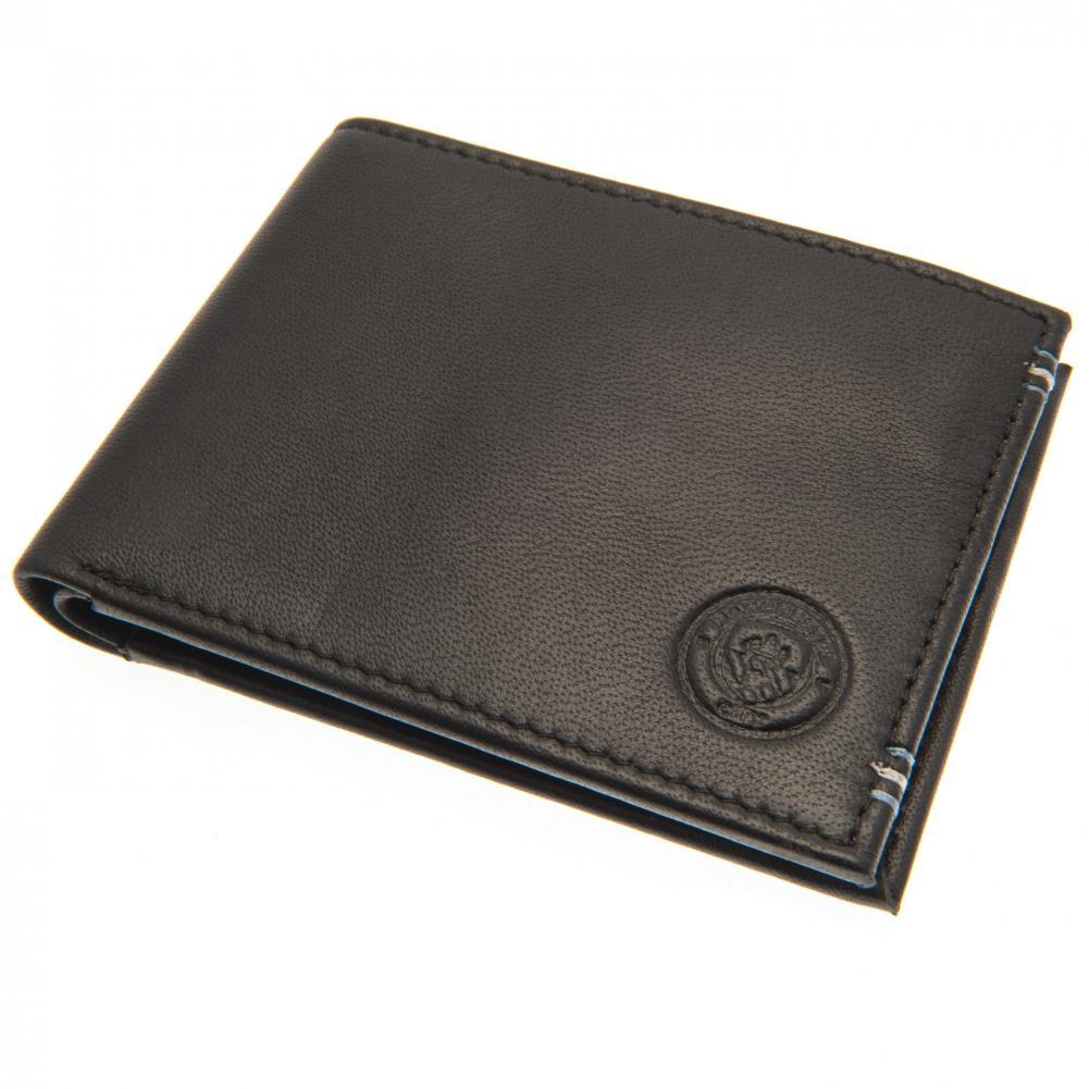 Manchester City FC Leather Stitched Wallet - Officially licensed merchandise.