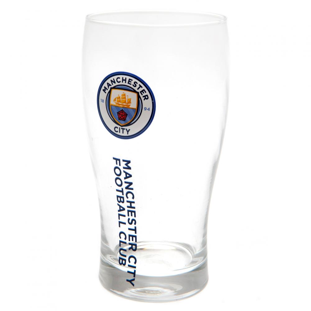 Manchester City FC Tulip Pint Glass - Officially licensed merchandise.