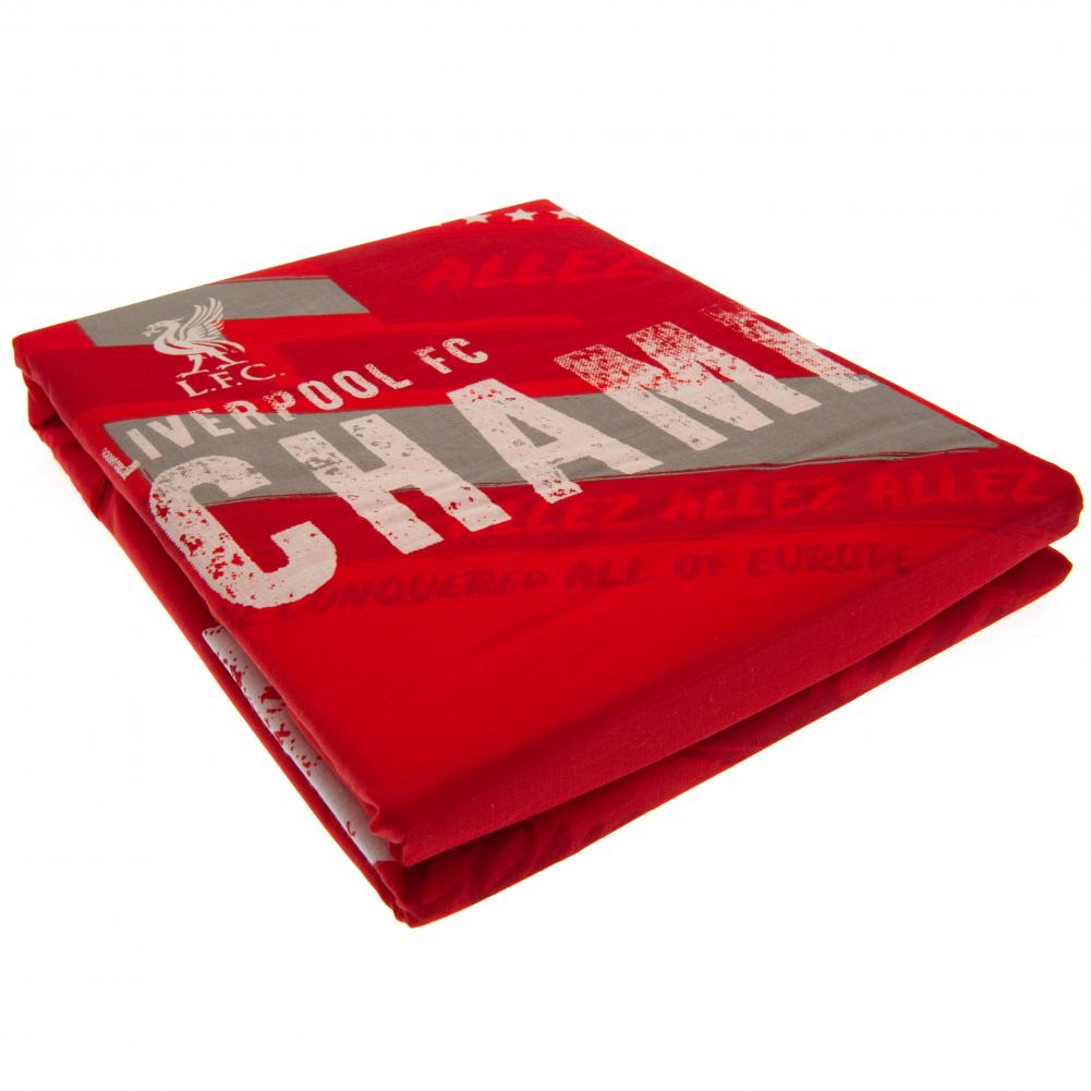 Liverpool FC Champions Of Europe Single Duvet Set - Officially licensed merchandise.