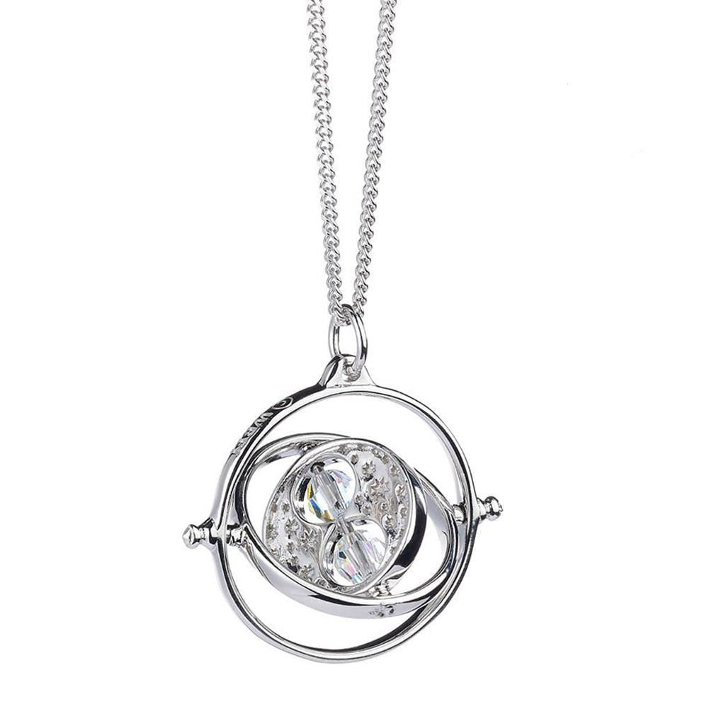 Harry Potter Sterling Silver Crystal Necklace Time Turner - Officially licensed merchandise.