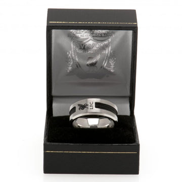 Liverpool FC Black Inlay Ring Medium