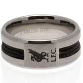 Liverpool FC Large Black Inlay Ring - Stainless Steel