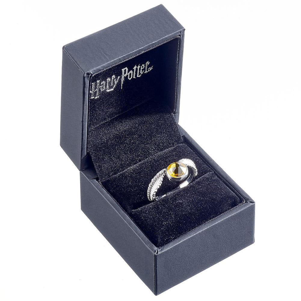 Harry Potter Sterling Silver Crystal Ring Golden Snitch Small - Officially licensed merchandise.