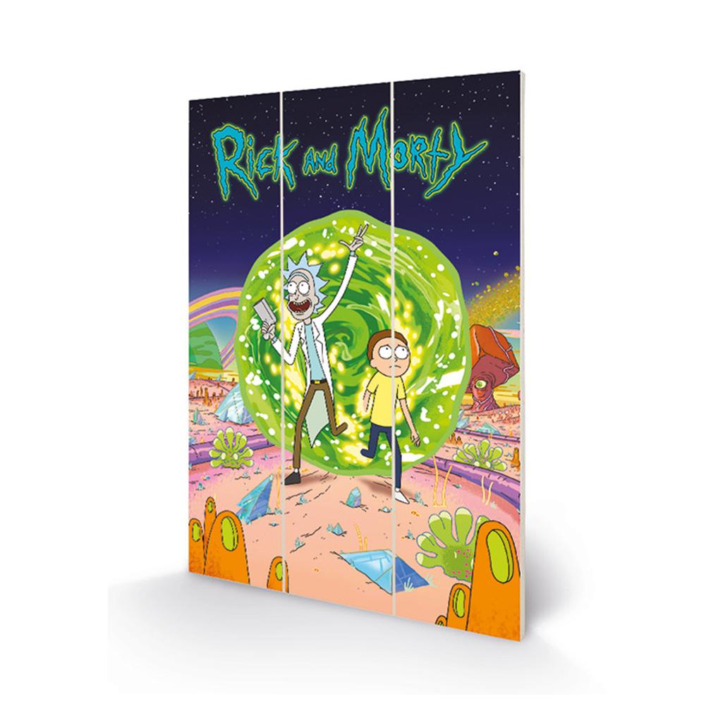 Rick And Morty Wood Print Portal - Officially licensed merchandise.