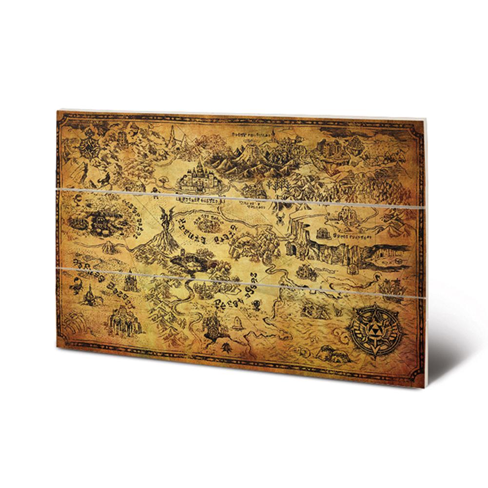 The Legend Of Zelda Wood Print Map - Officially licensed merchandise.