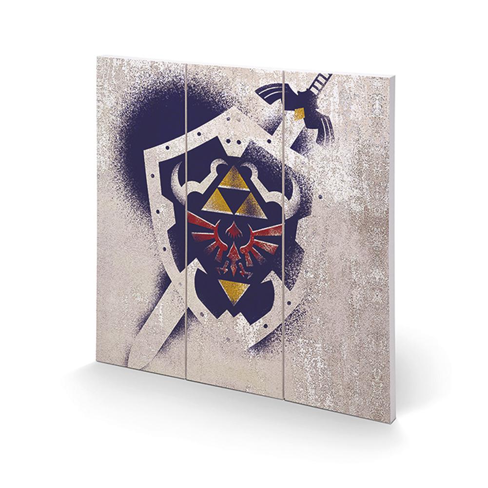The Legend Of Zelda Wood Print Shield - Officially licensed merchandise.