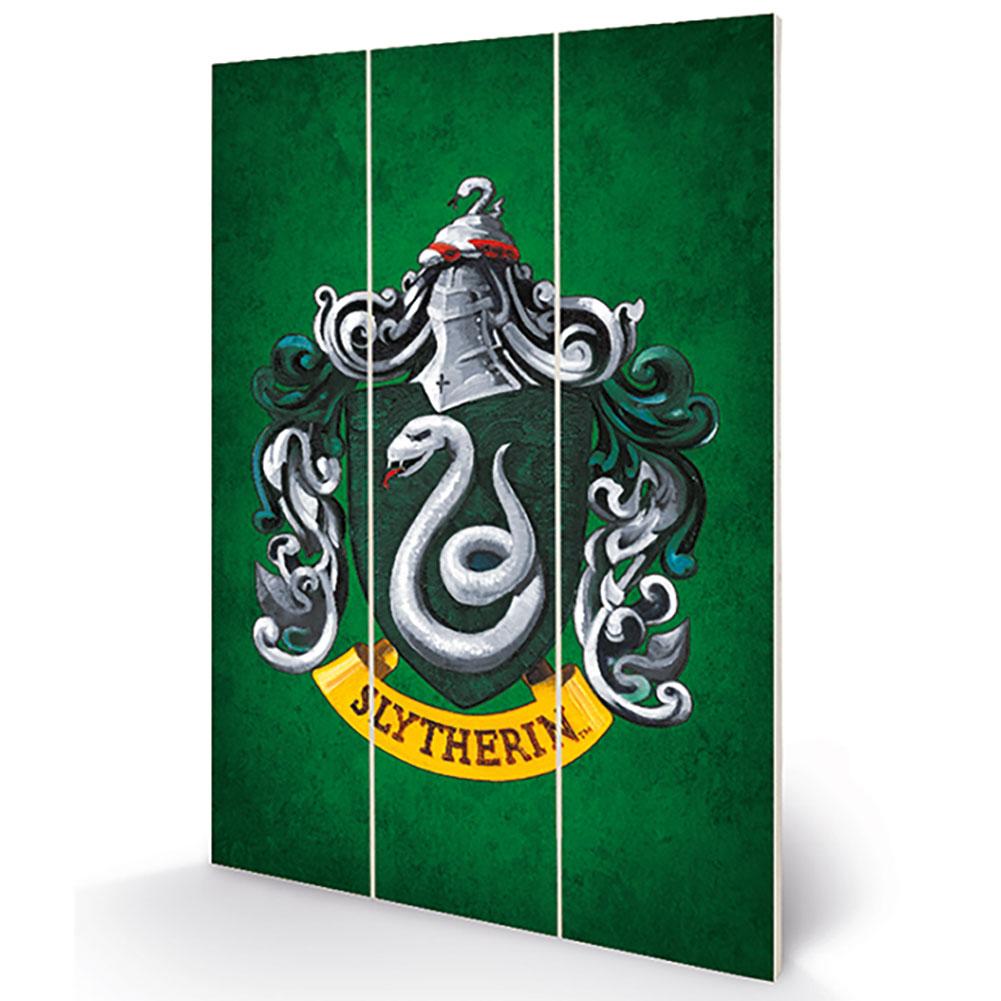 Harry Potter Wood Print Slytherin - Officially licensed merchandise.