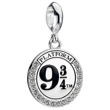 Harry Potter Sterling Silver Crystal Charm 9 & 3 Quarters - Officially licensed merchandise.