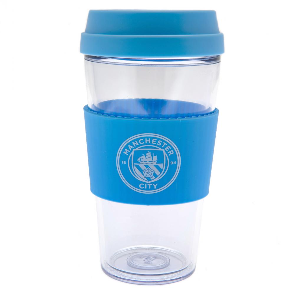 Manchester City FC Clear Grip Travel Mug - Officially licensed merchandise.