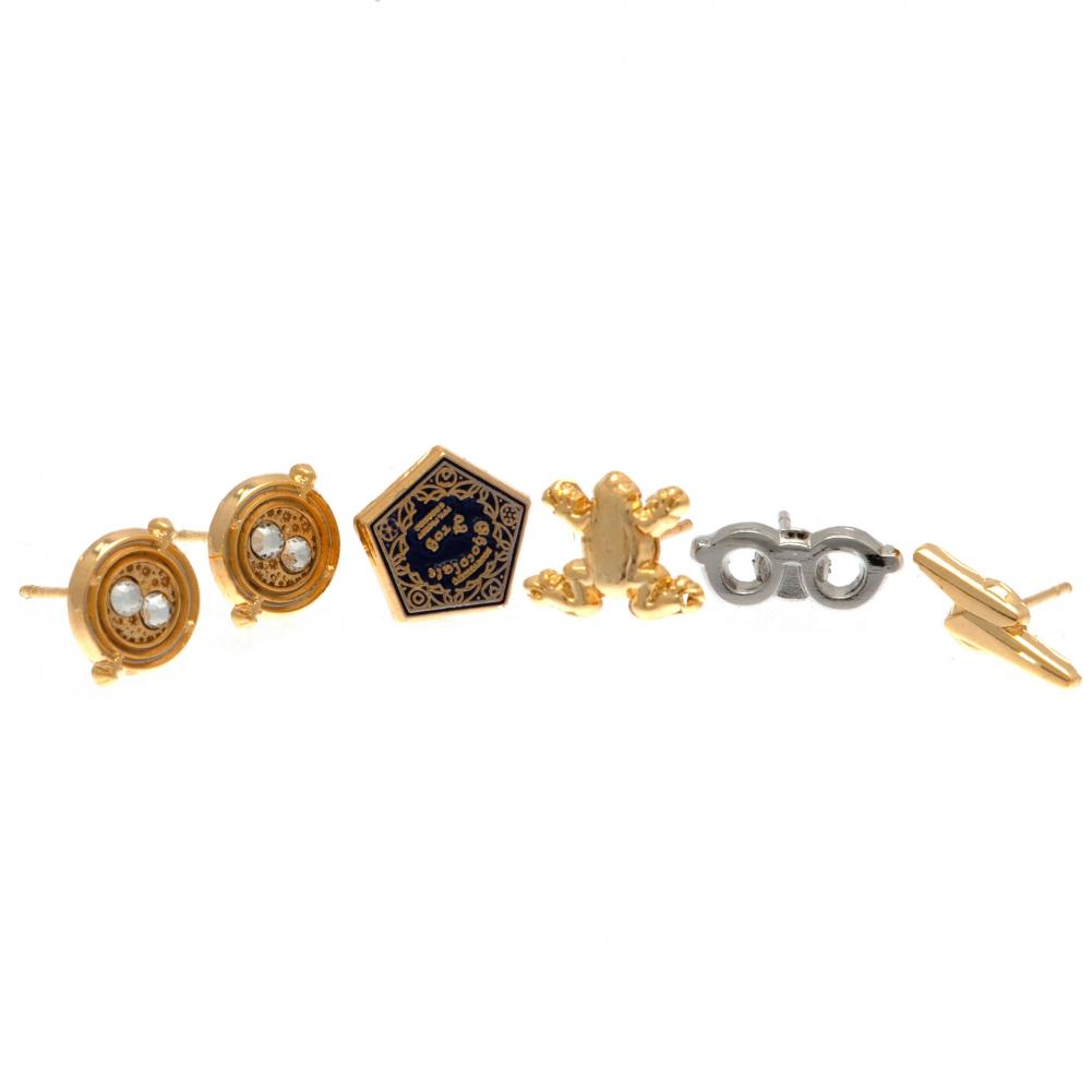 Harry Potter Gold Plated Earring Set - Officially licensed merchandise.