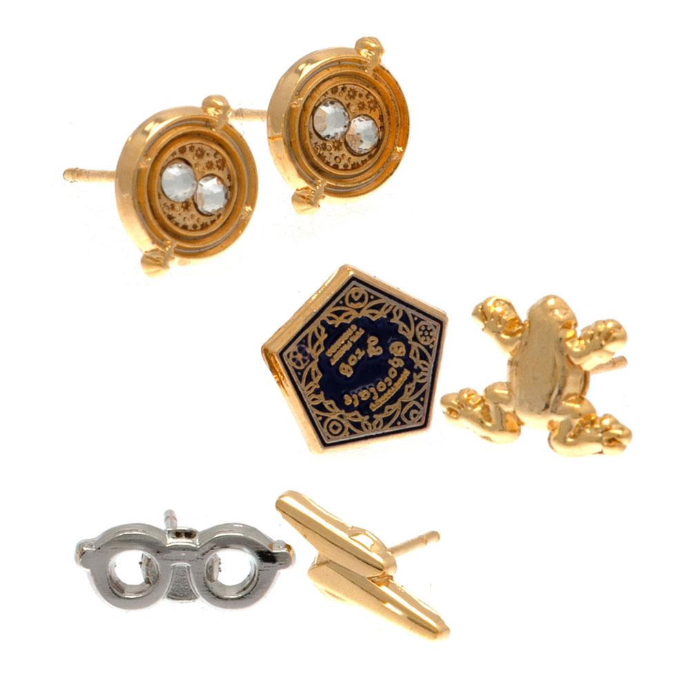 Harry Potter Gold Plated Earring Set - Officially licensed merchandise.
