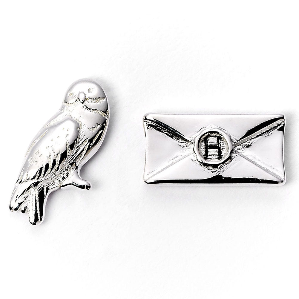 Harry Potter Silver Plated Earrings Hedwig Owl & Letter - Officially licensed merchandise.