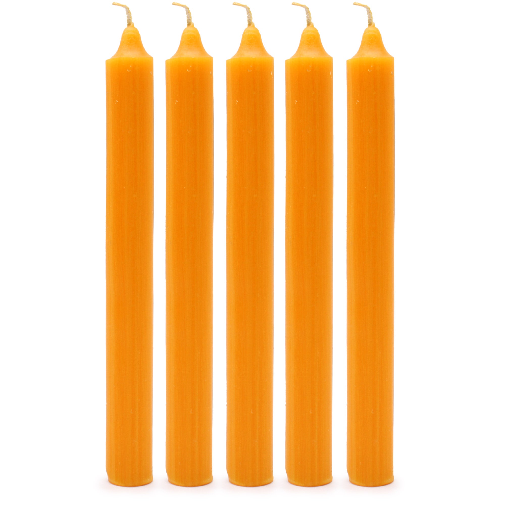 Solid Colour Dinner Candles - Rustic Mango - Pack of 5