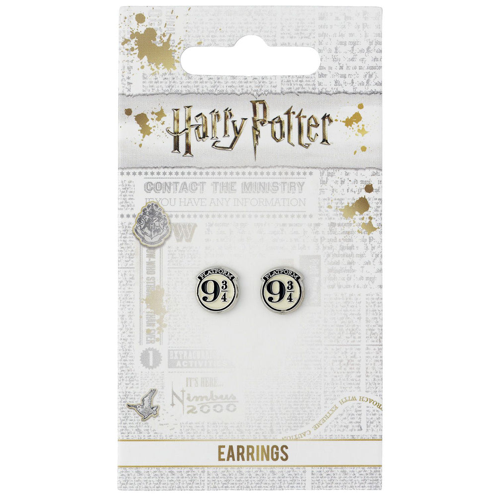 Harry Potter Silver Plated Earrings 9 & 3 Quarters - Officially licensed merchandise.