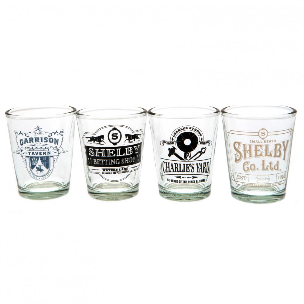 Peaky Blinders 4pk Shot Glass Set - Officially licensed merchandise.