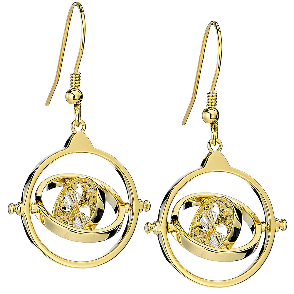 Harry Potter Gold Plated Crystal Earrings Time Turner - Officially licensed merchandise.