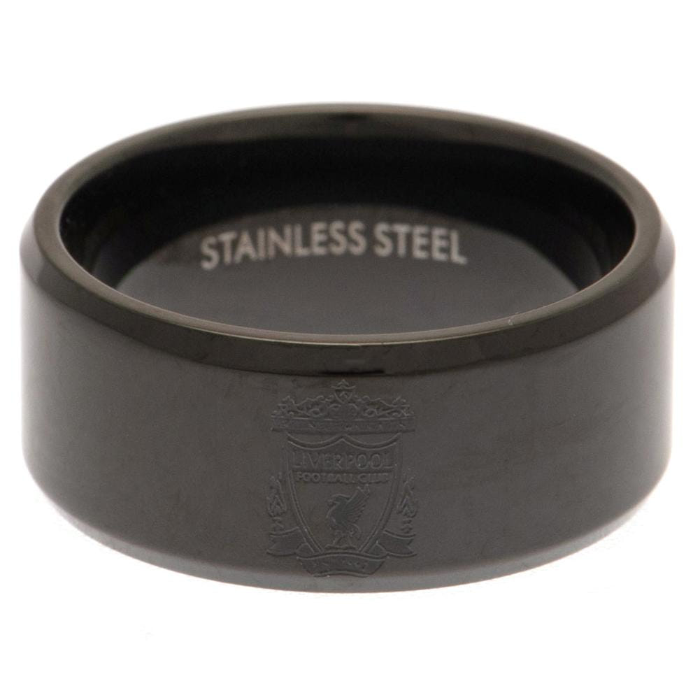 Liverpool FC Black IP Ring Size Small