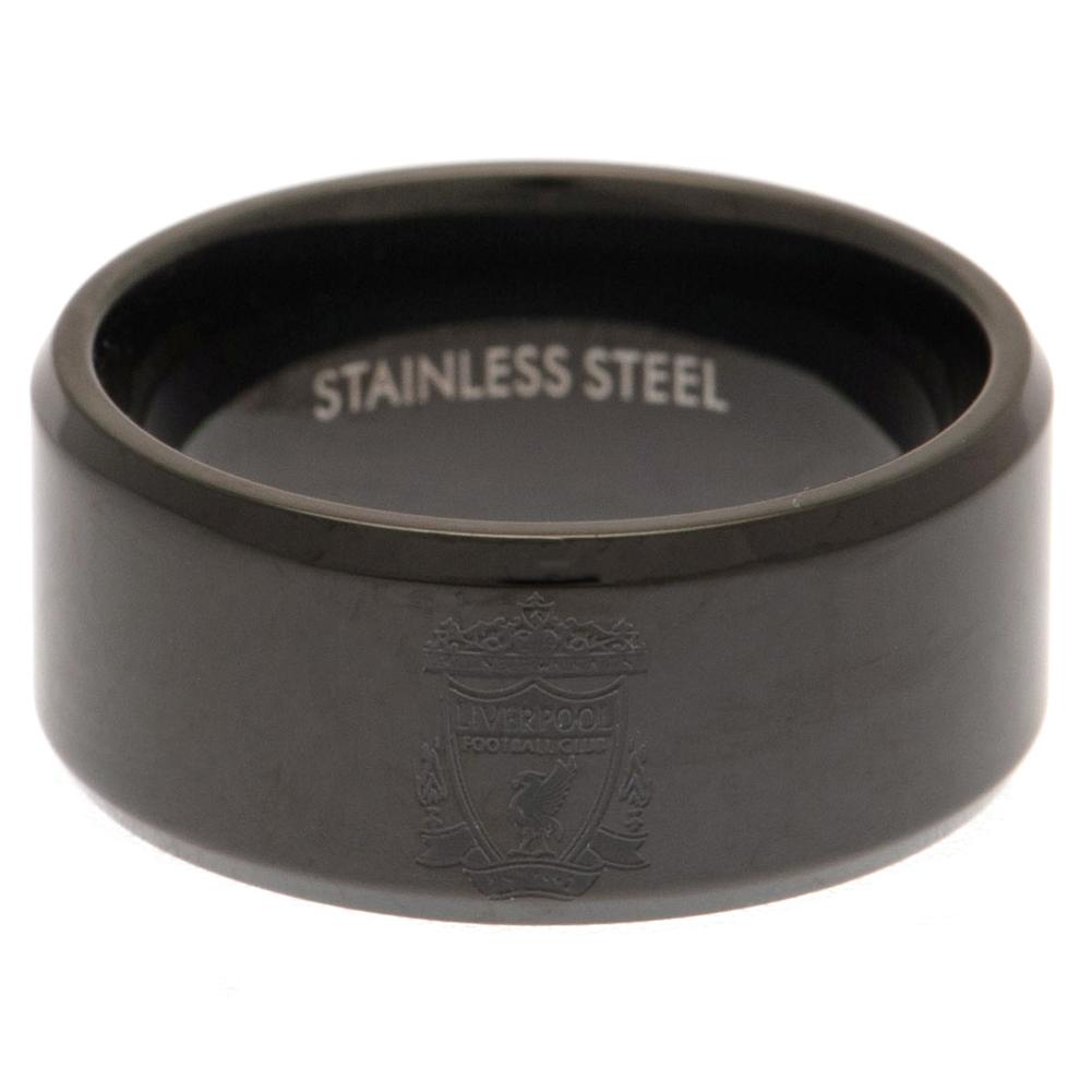Liverpool FC Black IP Ring Size Small